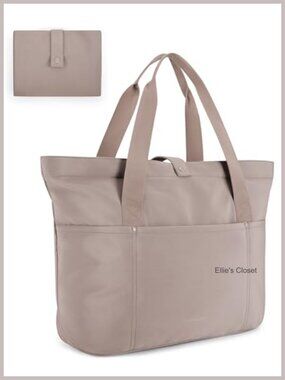Foldable Tote Bag Water-Repellent Travel Shoulder Handbag Work Gym